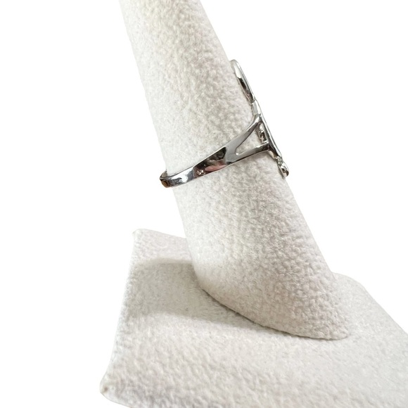 Silver Tone Dainty Treble Clef Music Thin Band Ring - Picture 2 of 11